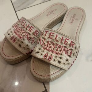 Valentino women flat espadrille slides